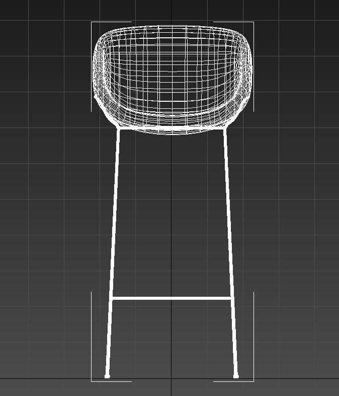 Curved stool crome base 3D model_15