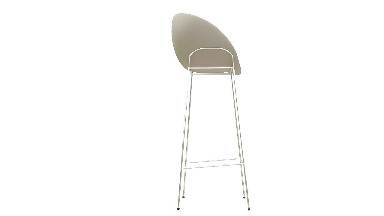 Curved stool crome base 3D model_6