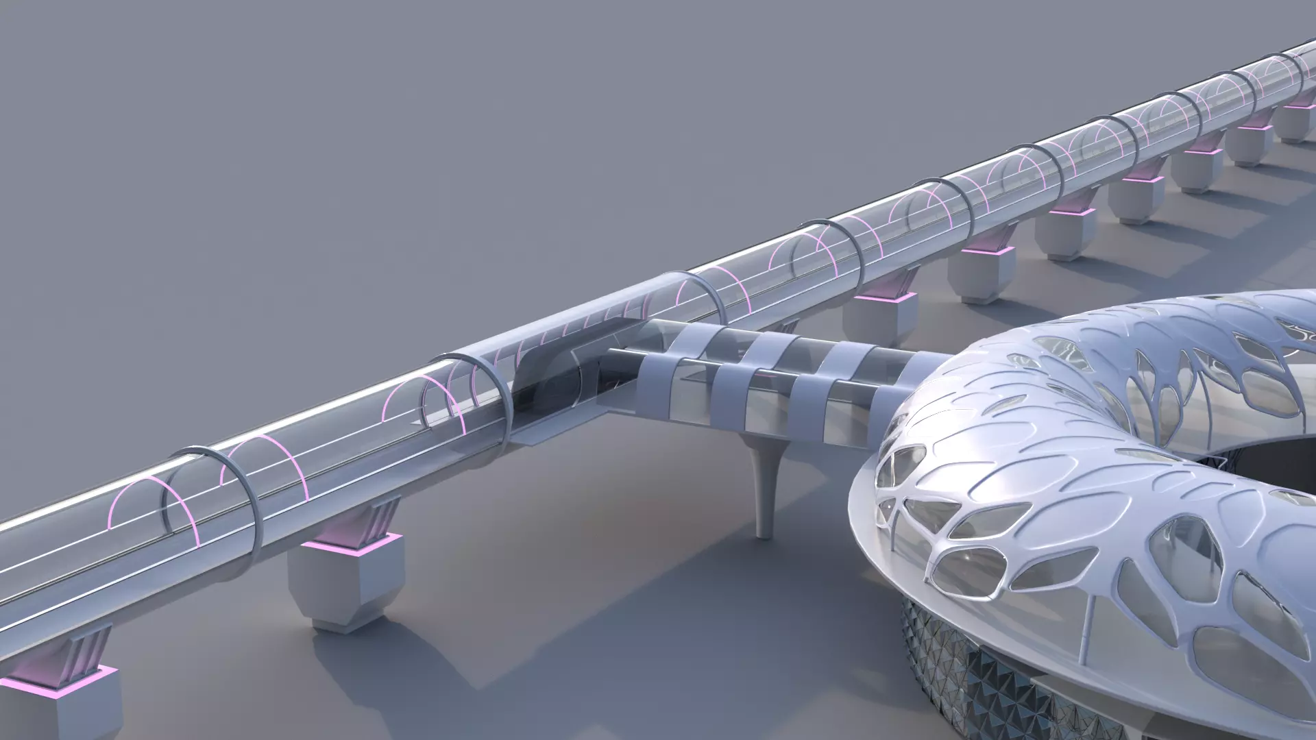Hyperloop Concept Station 3D model_0