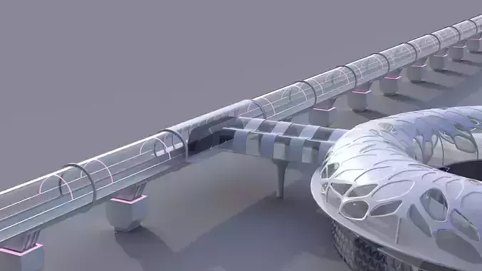 Hyperloop Concept Station 3D model
