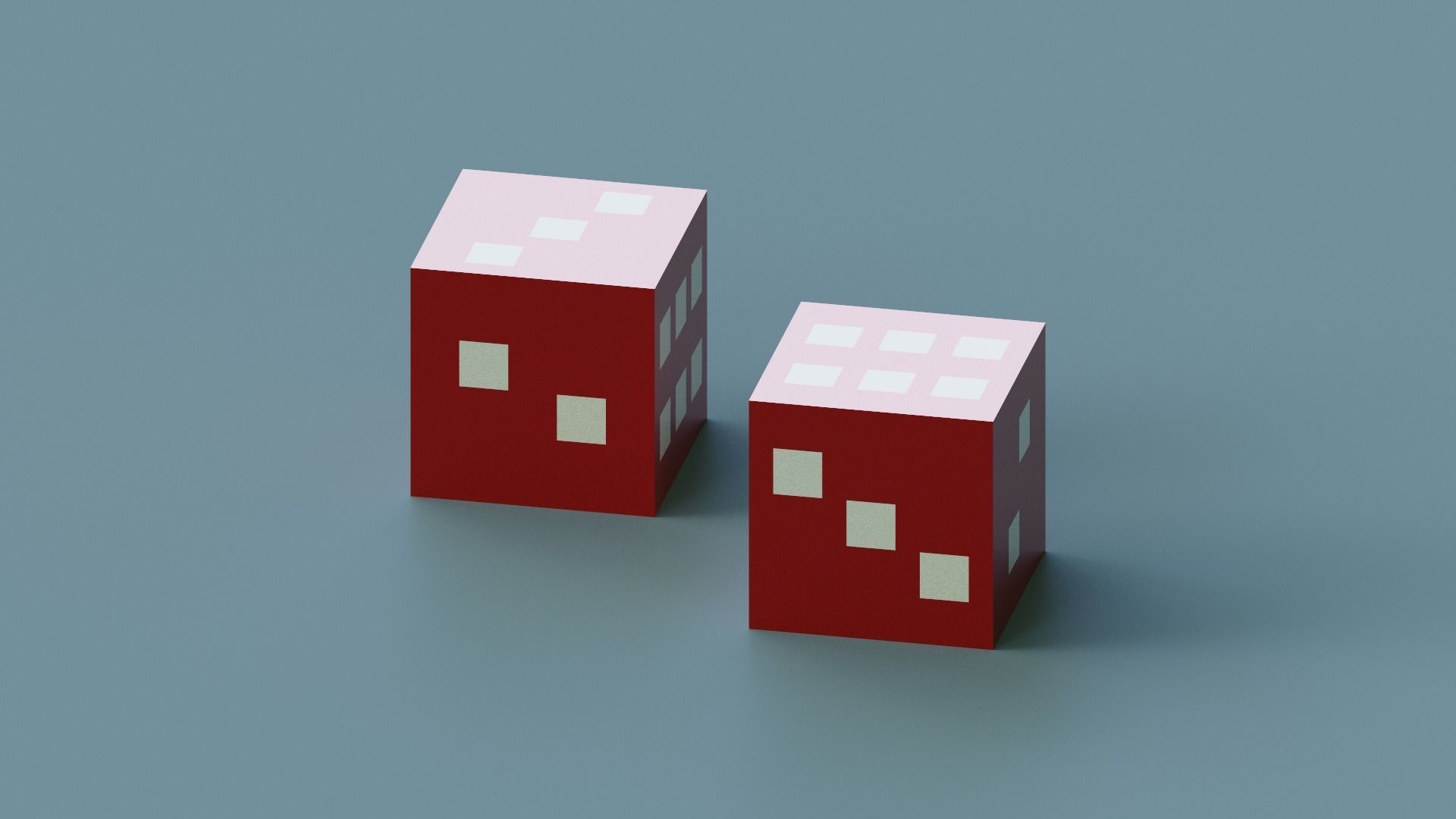  Voxel Dice  Low-poly 3D model_3