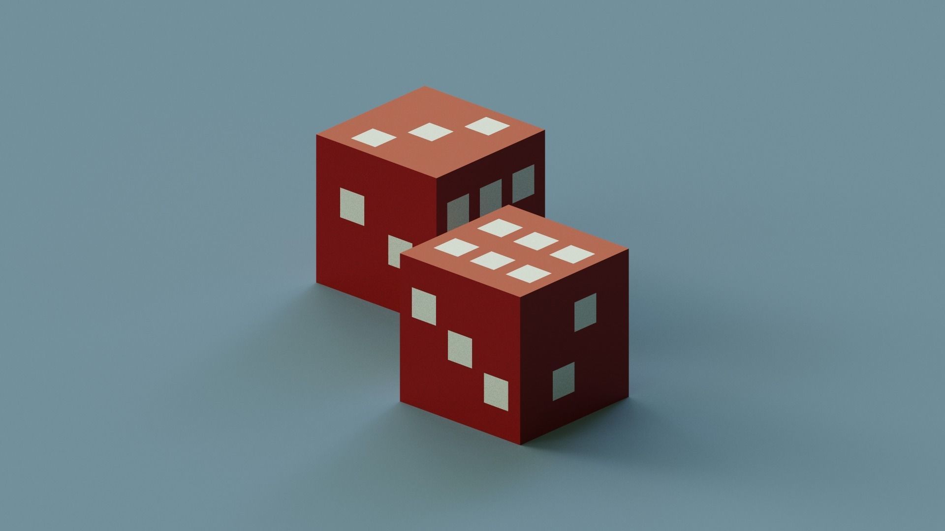  Voxel Dice  Low-poly 3D model_4