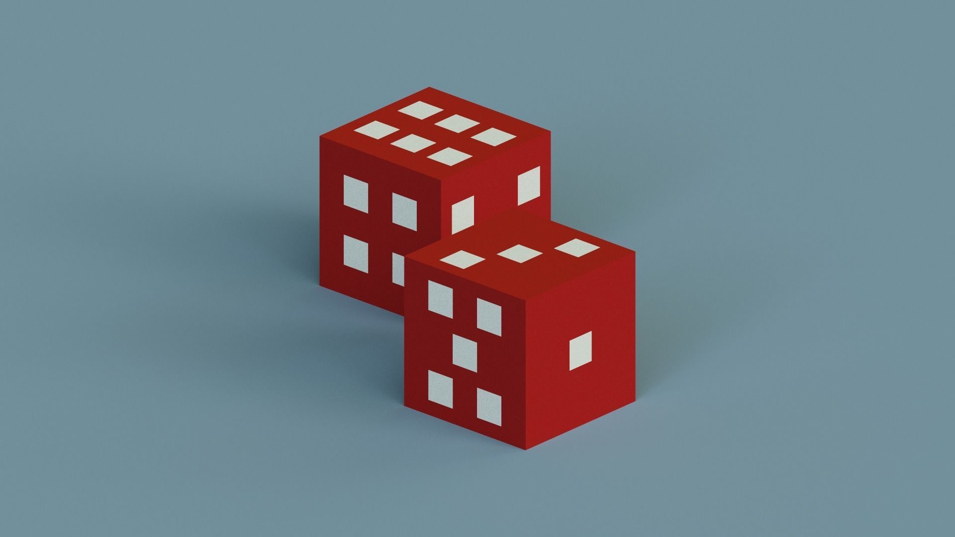  Voxel Dice  Low-poly 3D model_10