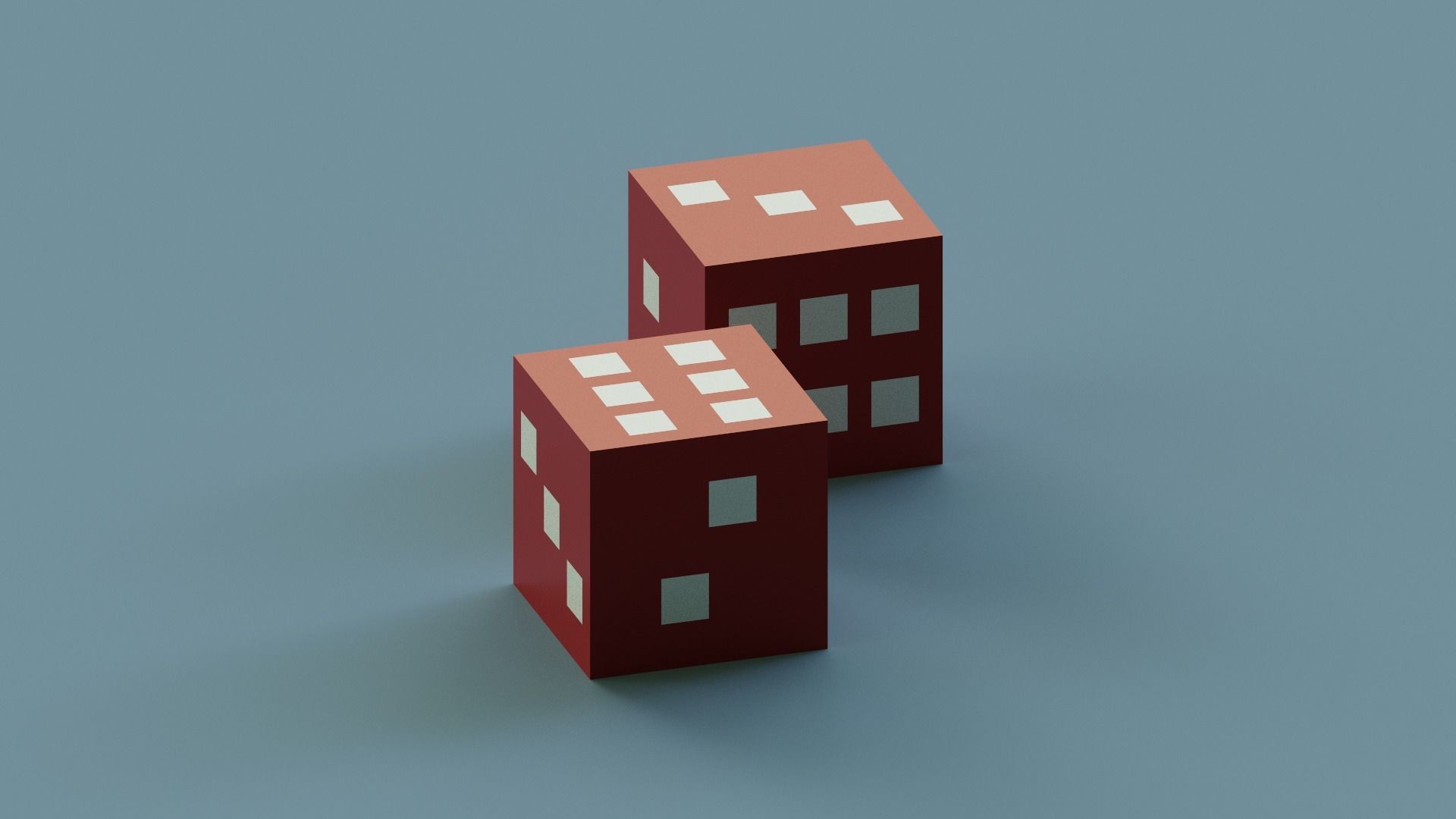  Voxel Dice  Low-poly 3D model_5