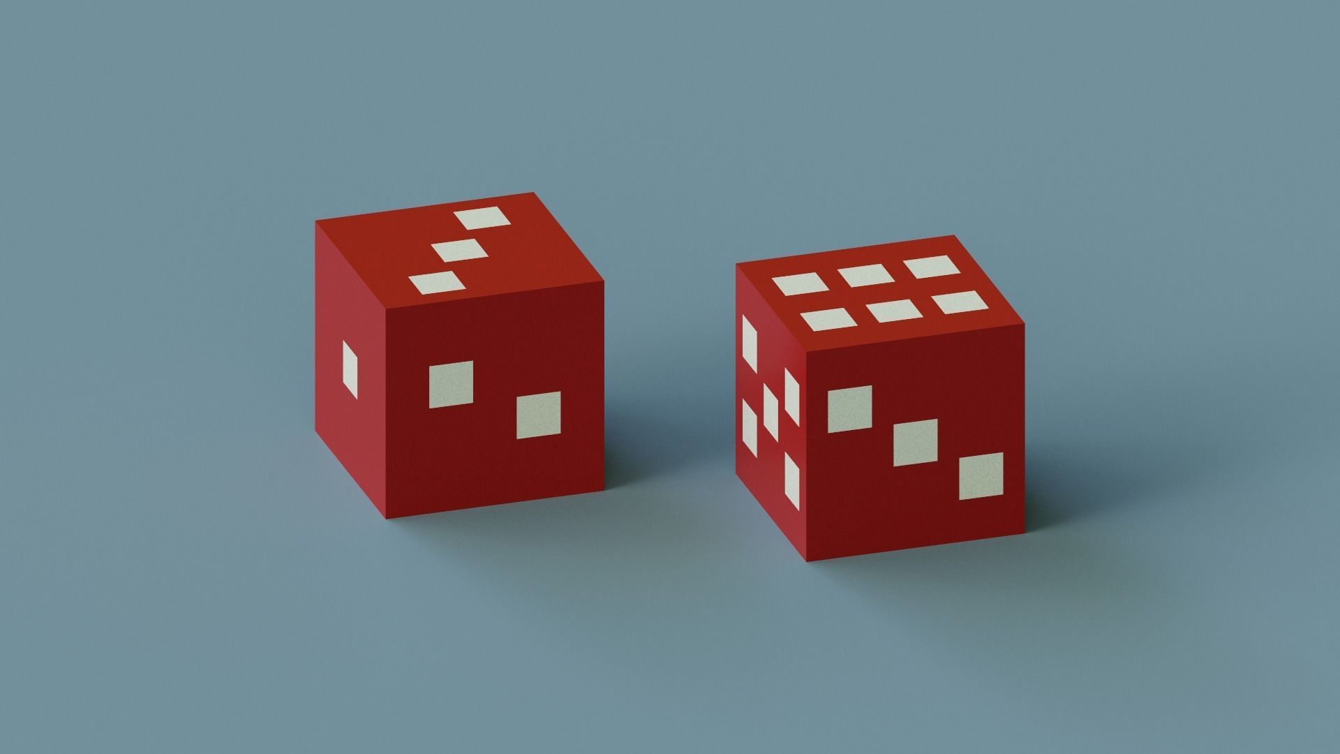  Voxel Dice  Low-poly 3D model_2