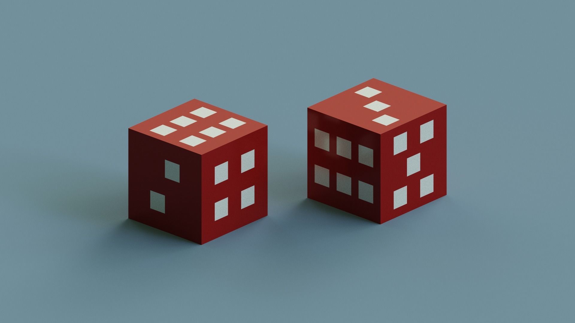  Voxel Dice  Low-poly 3D model_7