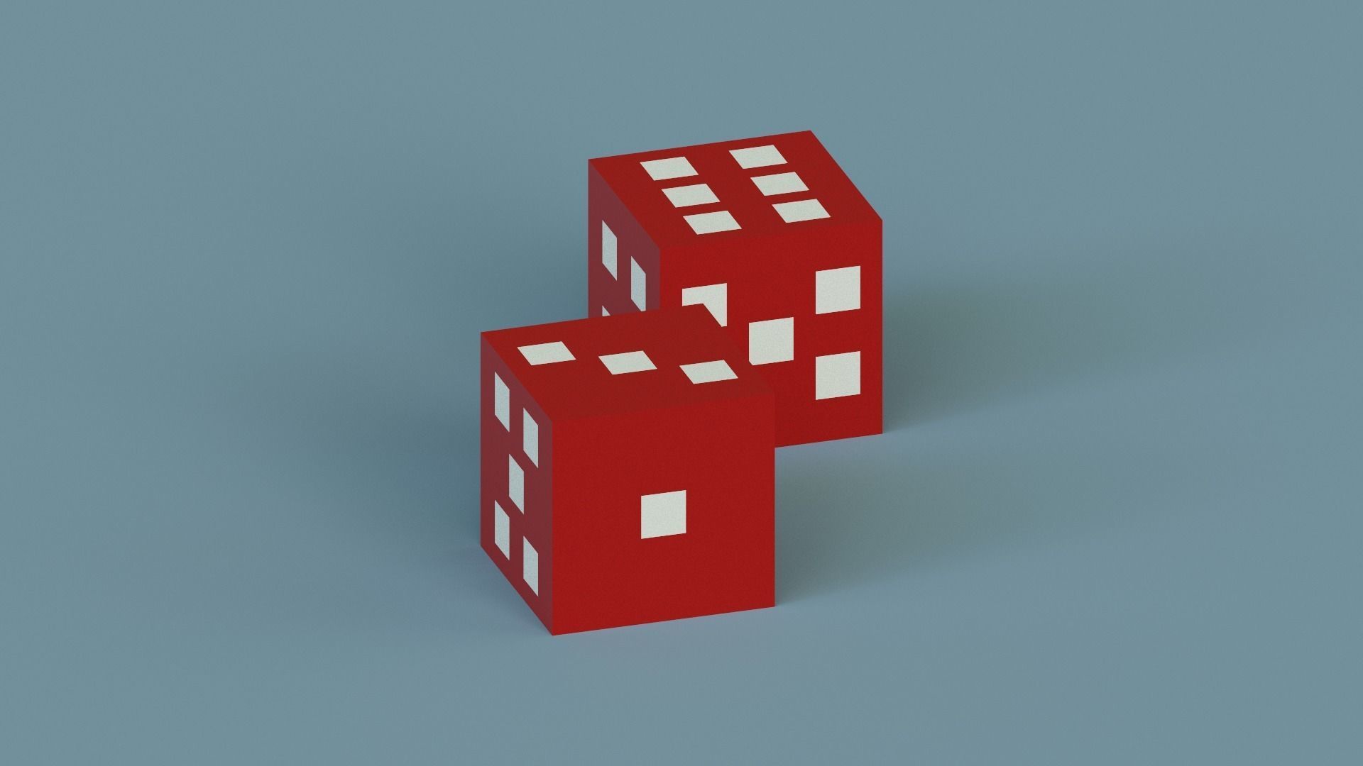 Voxel Dice  Low-poly 3D model_11