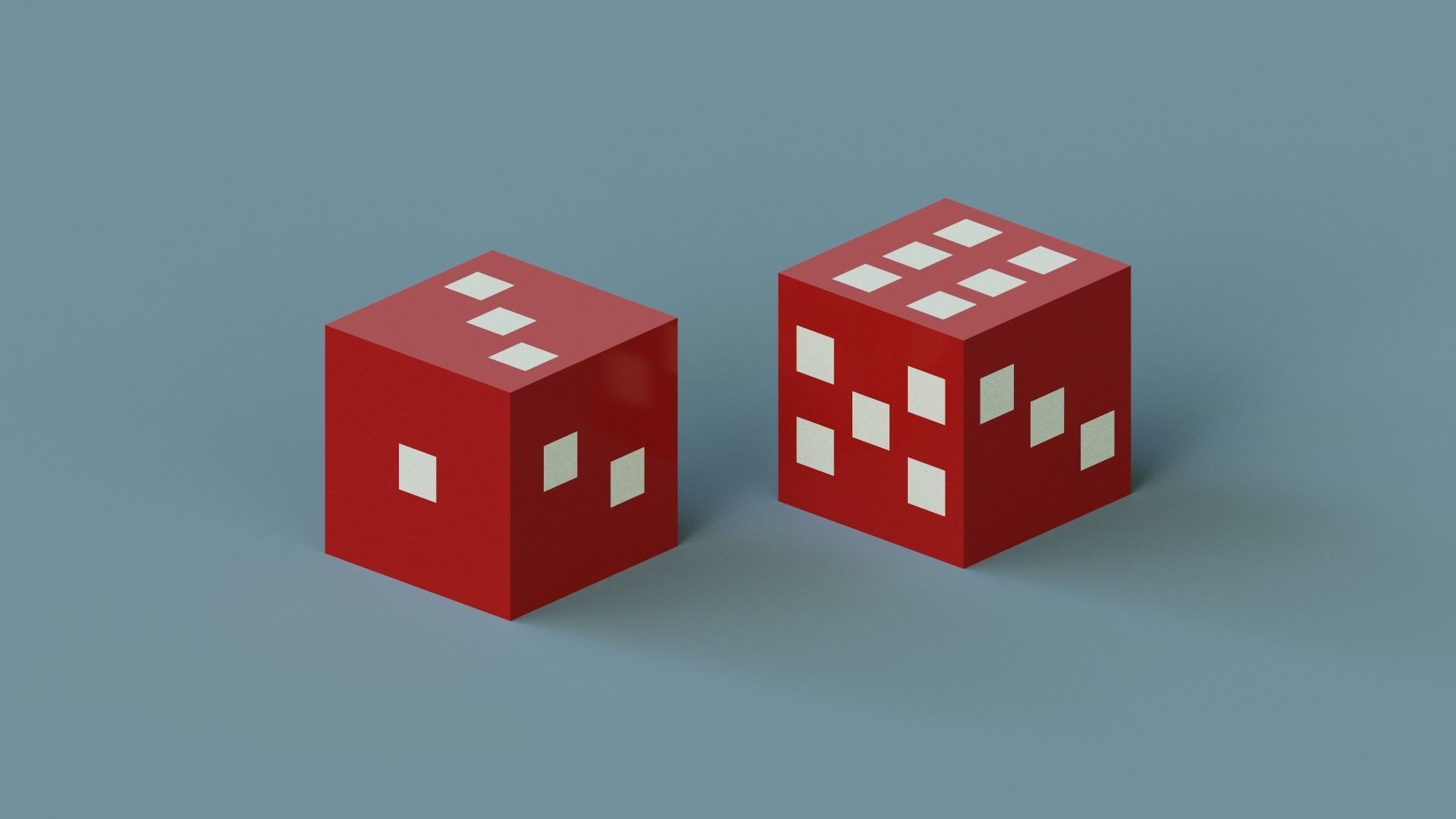  Voxel Dice  Low-poly 3D model_1