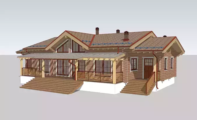 200m2 log house