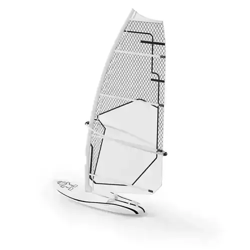 White And Black Wind Surf Board 3D model