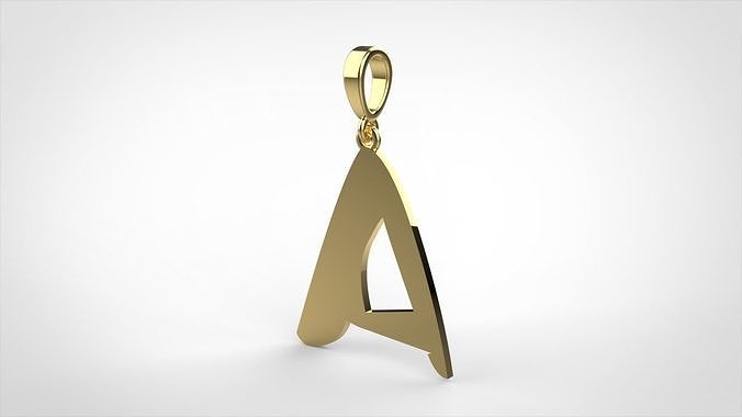 Pendant alphapet zaiedsloppy A medium 3D print model