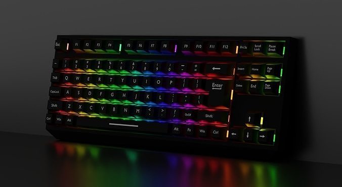 3d model keyboard with backlight Free low-poly 3D model