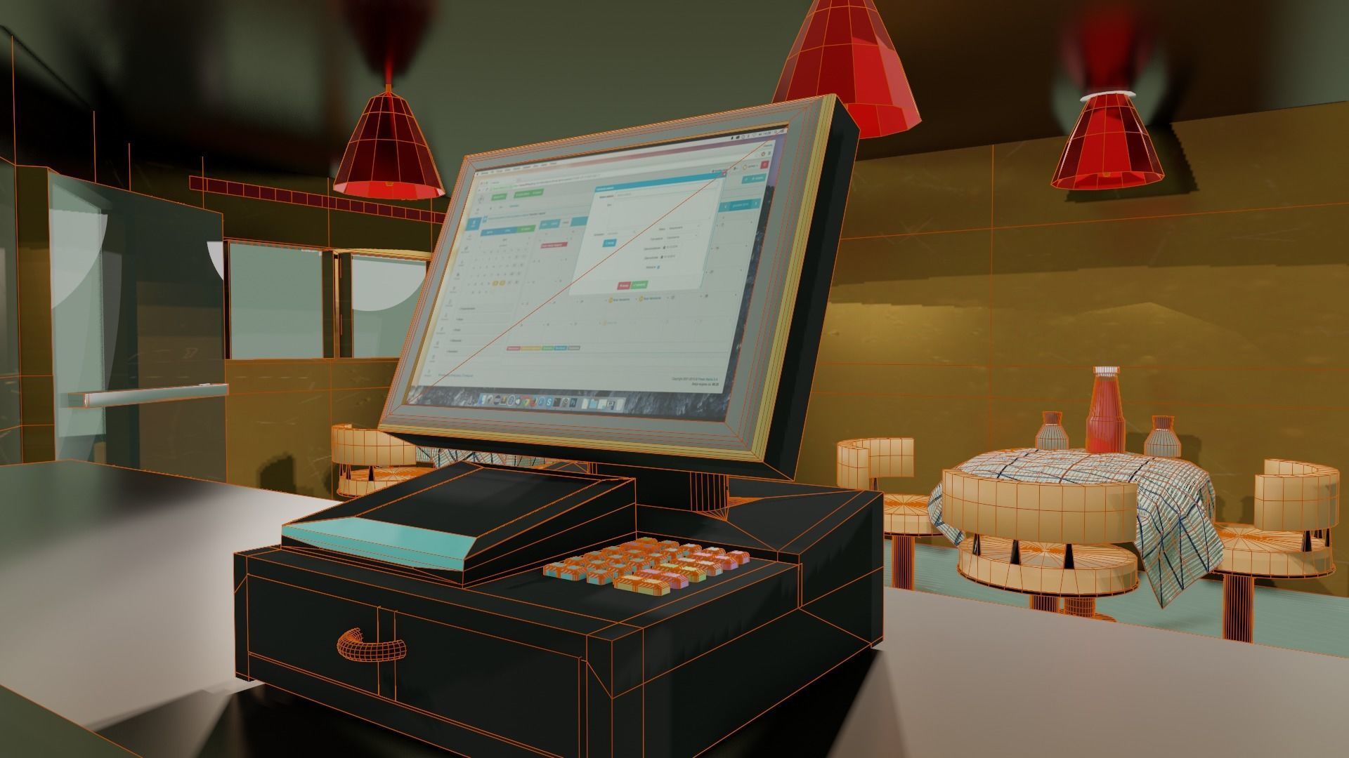 Burger Cafe 3D model_11