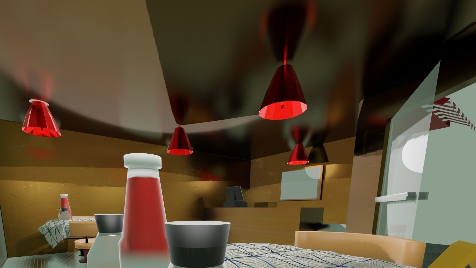 Burger Cafe 3D model_8