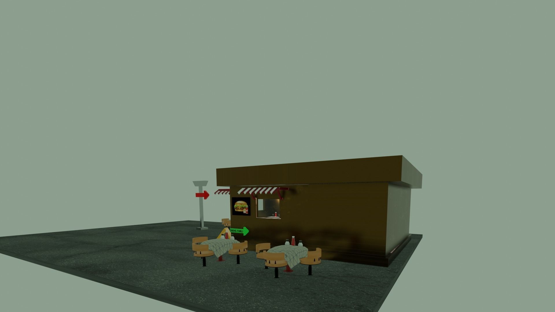 Burger Cafe 3D model_4