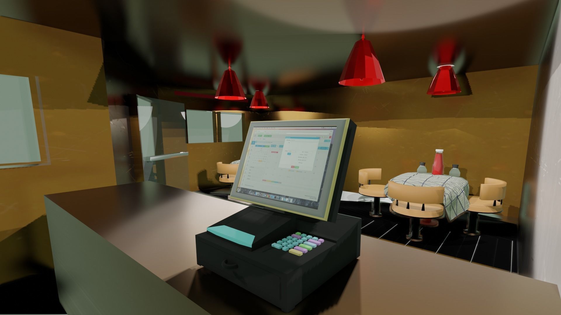 Burger Cafe 3D model_7
