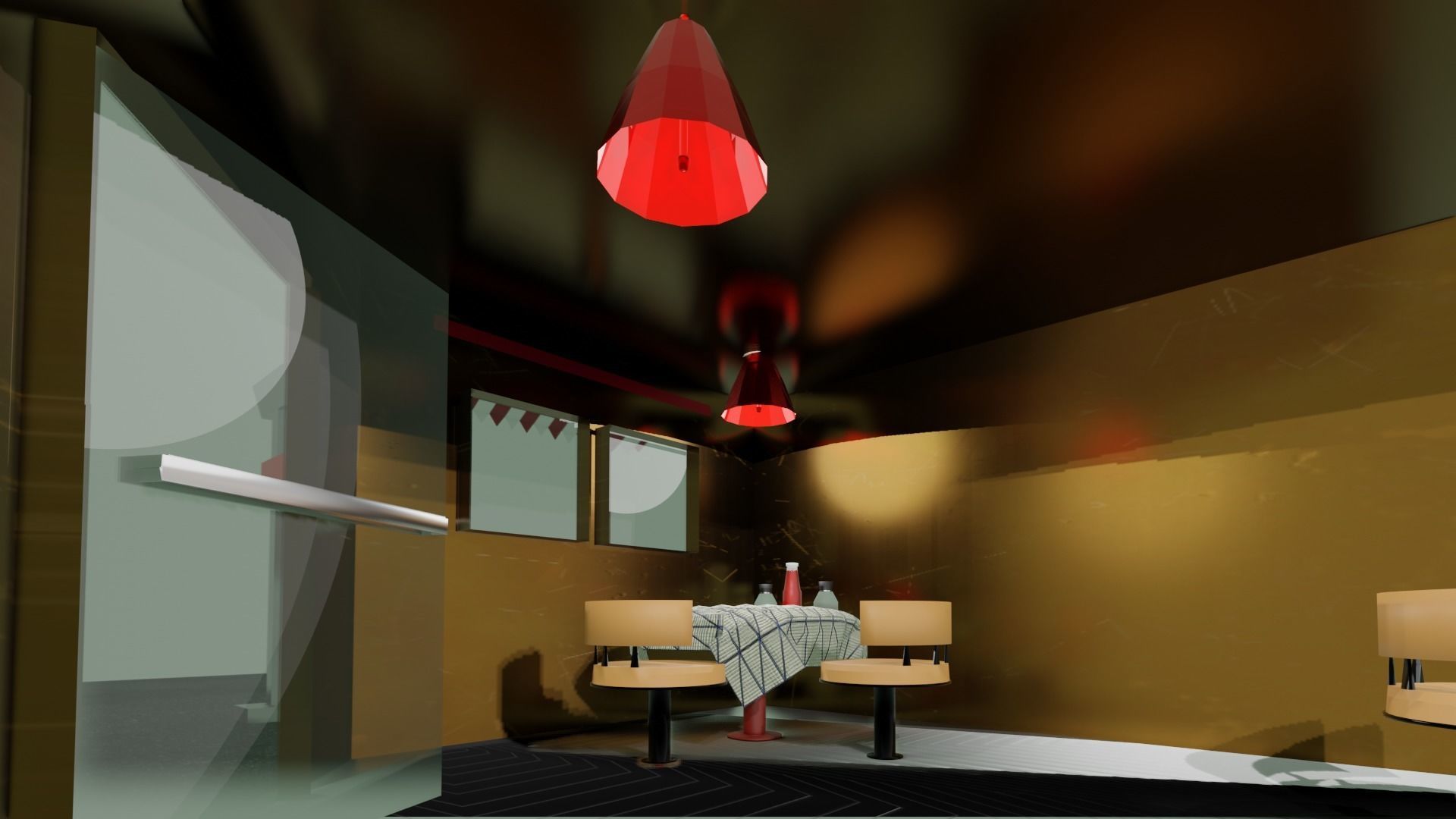 Burger Cafe 3D model_6