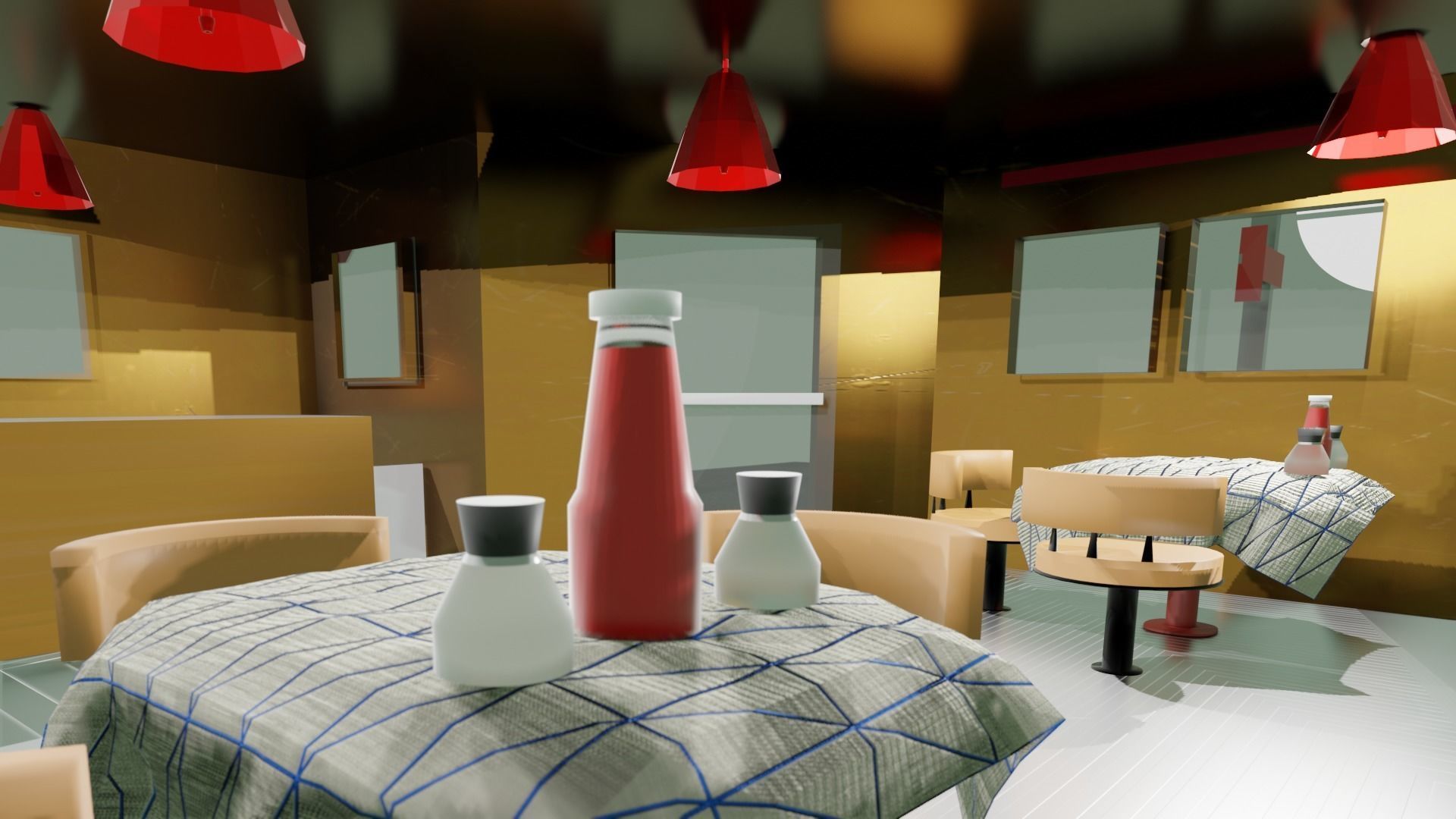 Burger Cafe 3D model_5