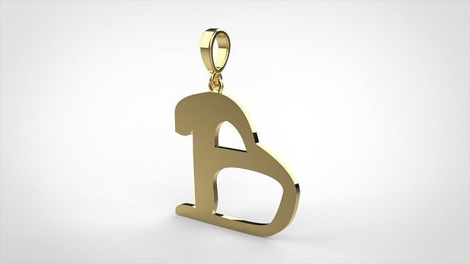 pendant alphapet zaiedsloppy B medium 3D print model