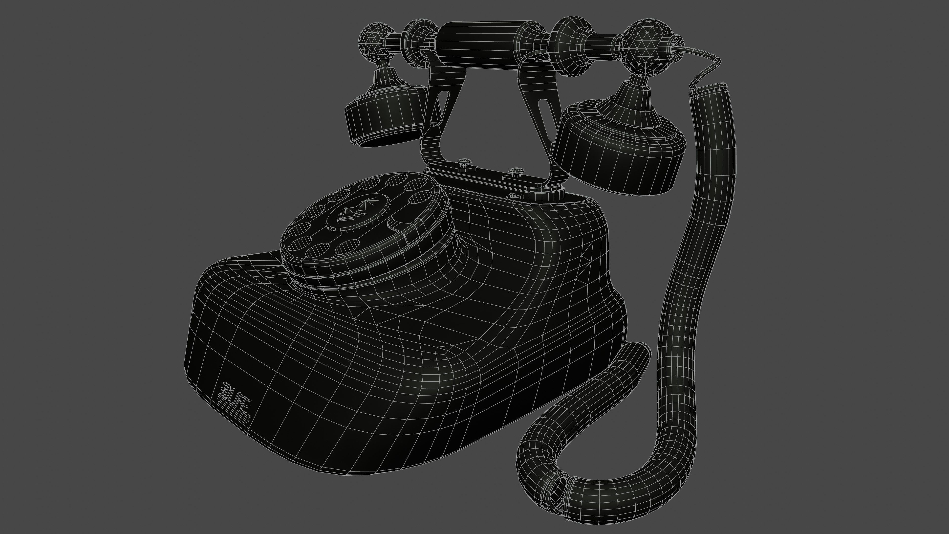 Old Telephone  Low-poly 3D model_21