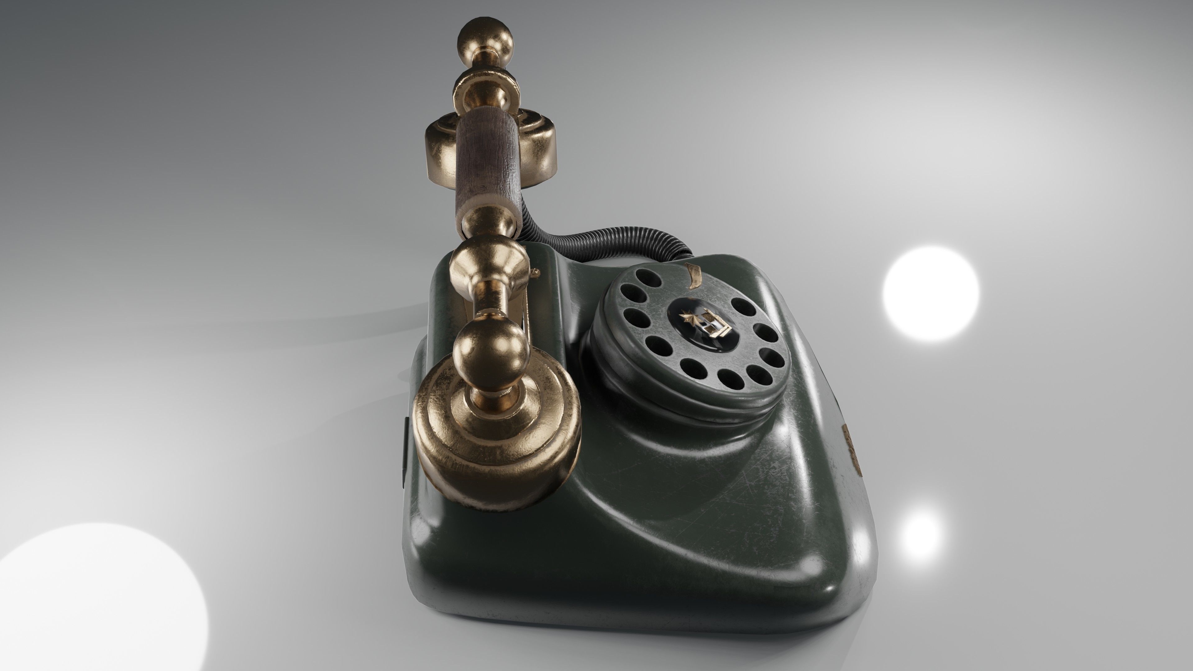 Old Telephone  Low-poly 3D model_17