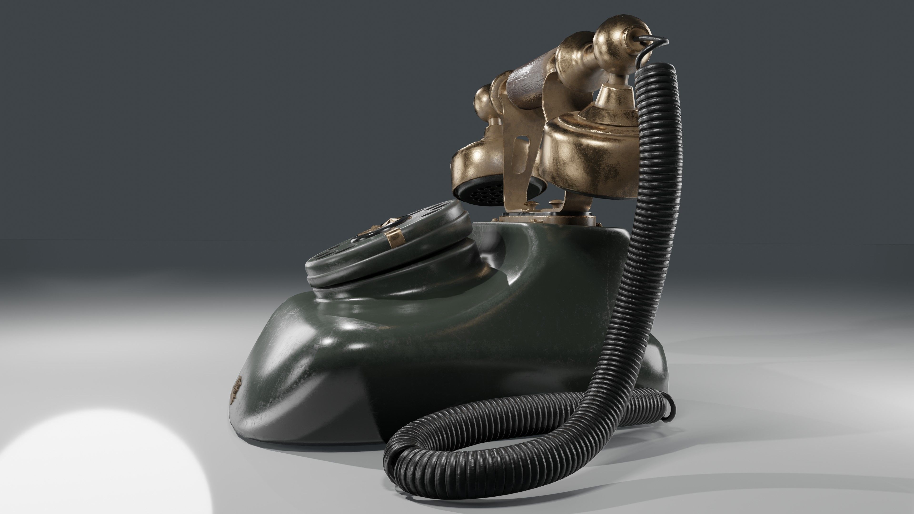 Old Telephone  Low-poly 3D model_14