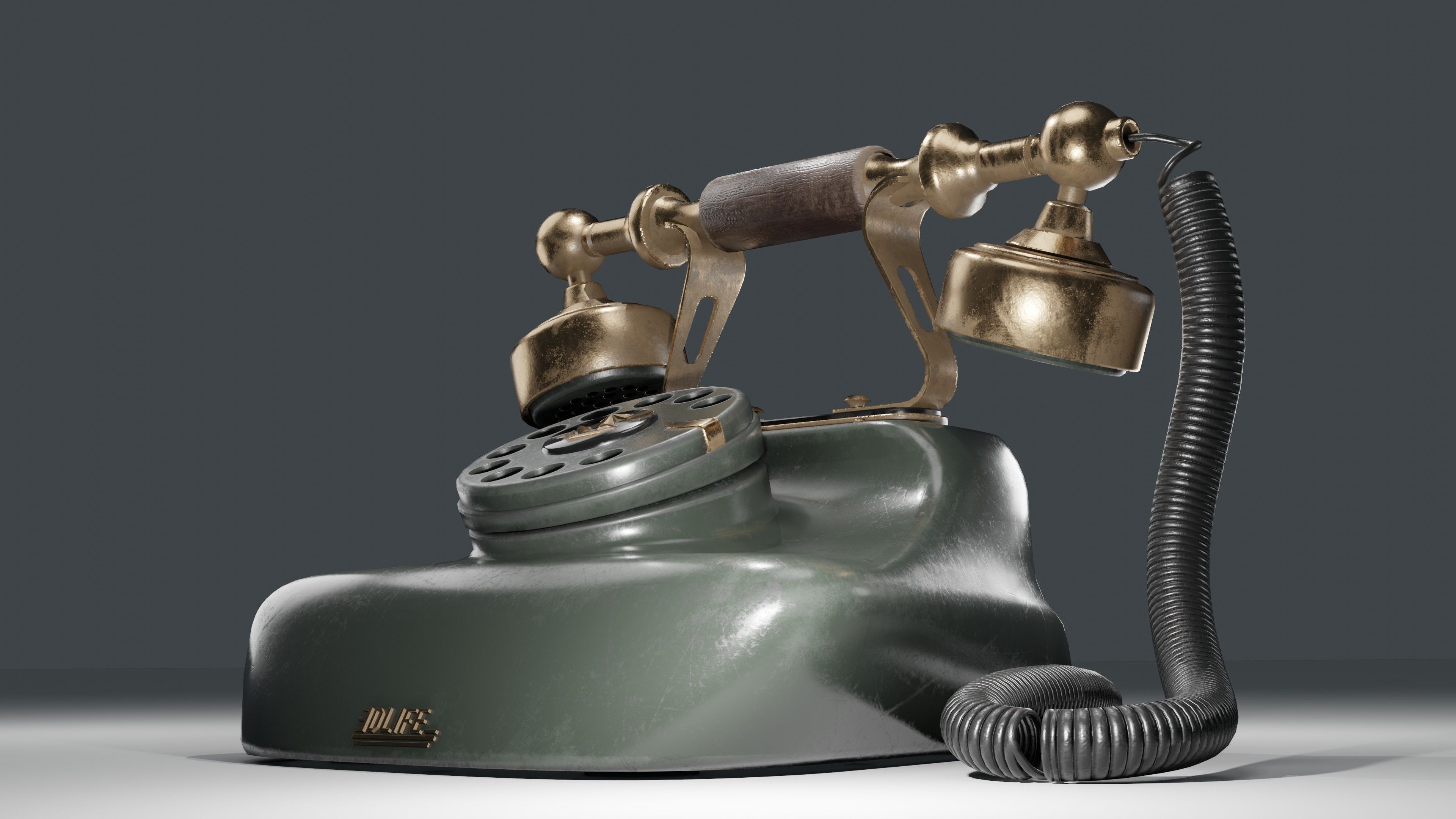 Old Telephone  Low-poly 3D model_10