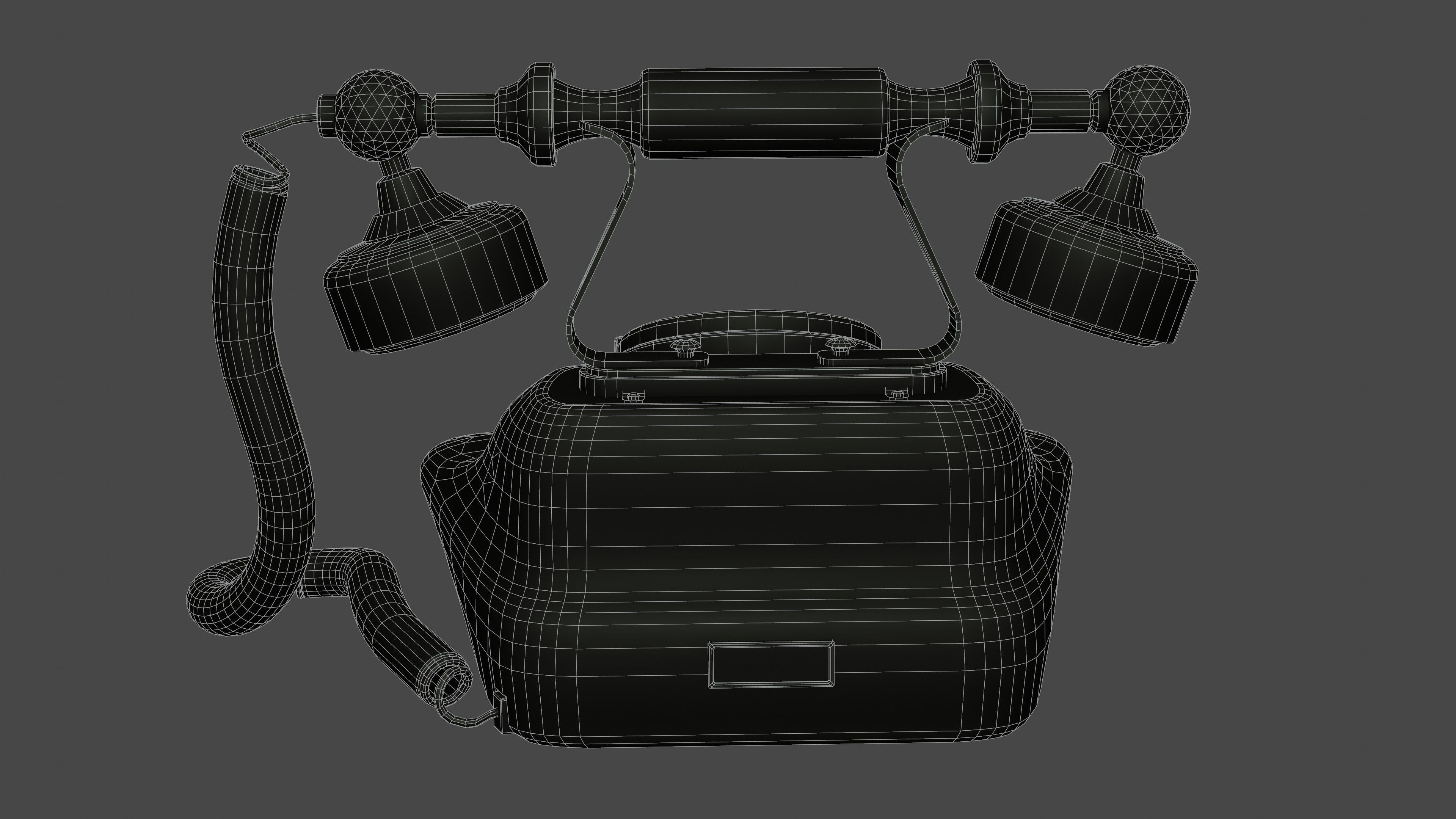 Old Telephone  Low-poly 3D model_20