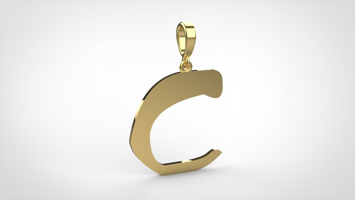 pendant alphapet zaiedsloppy C medium 3D print model_2