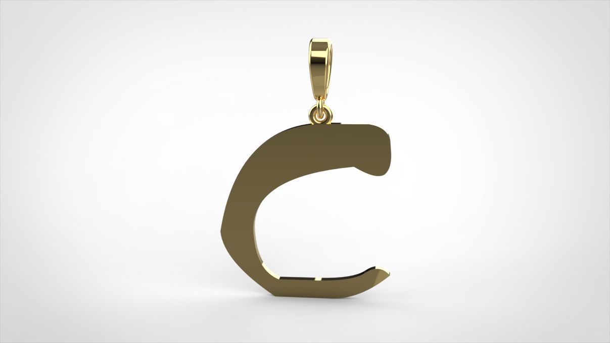 pendant alphapet zaiedsloppy C medium 3D print model_3