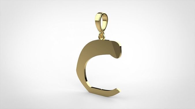 pendant alphapet zaiedsloppy C medium 3D print model