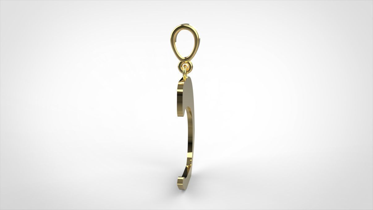 pendant alphapet zaiedsloppy C medium 3D print model_4