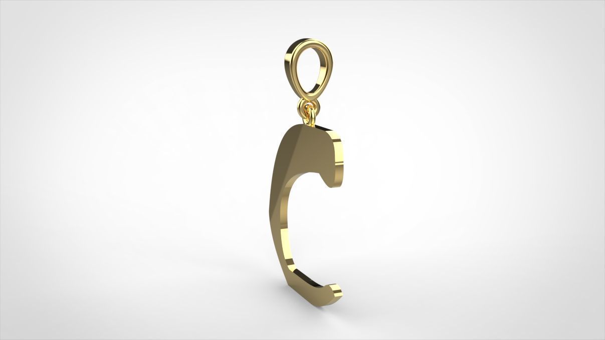 pendant alphapet zaiedsloppy C medium 3D print model_1