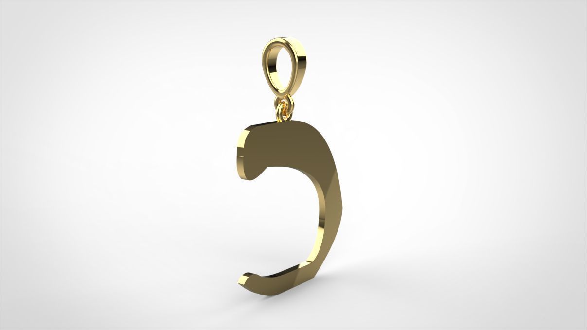 pendant alphapet zaiedsloppy C medium 3D print model_5