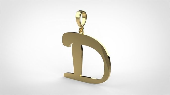 pendant alphapet zaiedsloppy D medium 3D print model