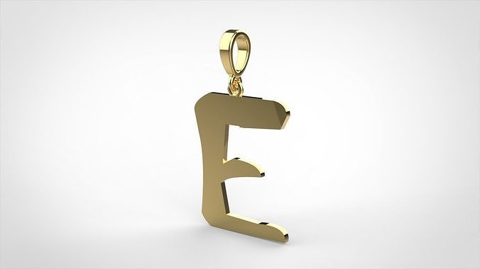 pendant alphapet zaiedsloppy E medium  3D print model