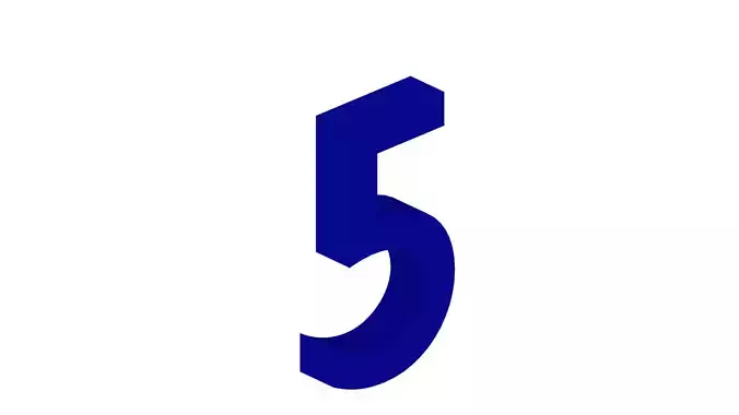 Uwanile Number 5 Dimensions 1 cm Tall per 5 mm deep
