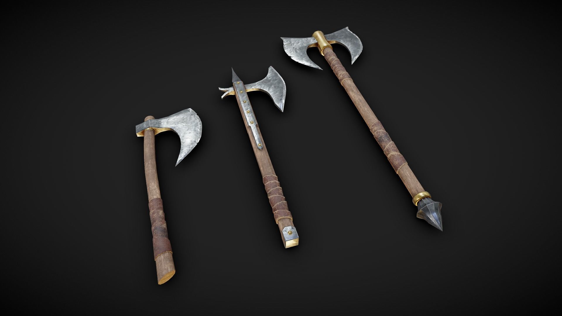 Medieval weapons collection Low-poly 3D model_21