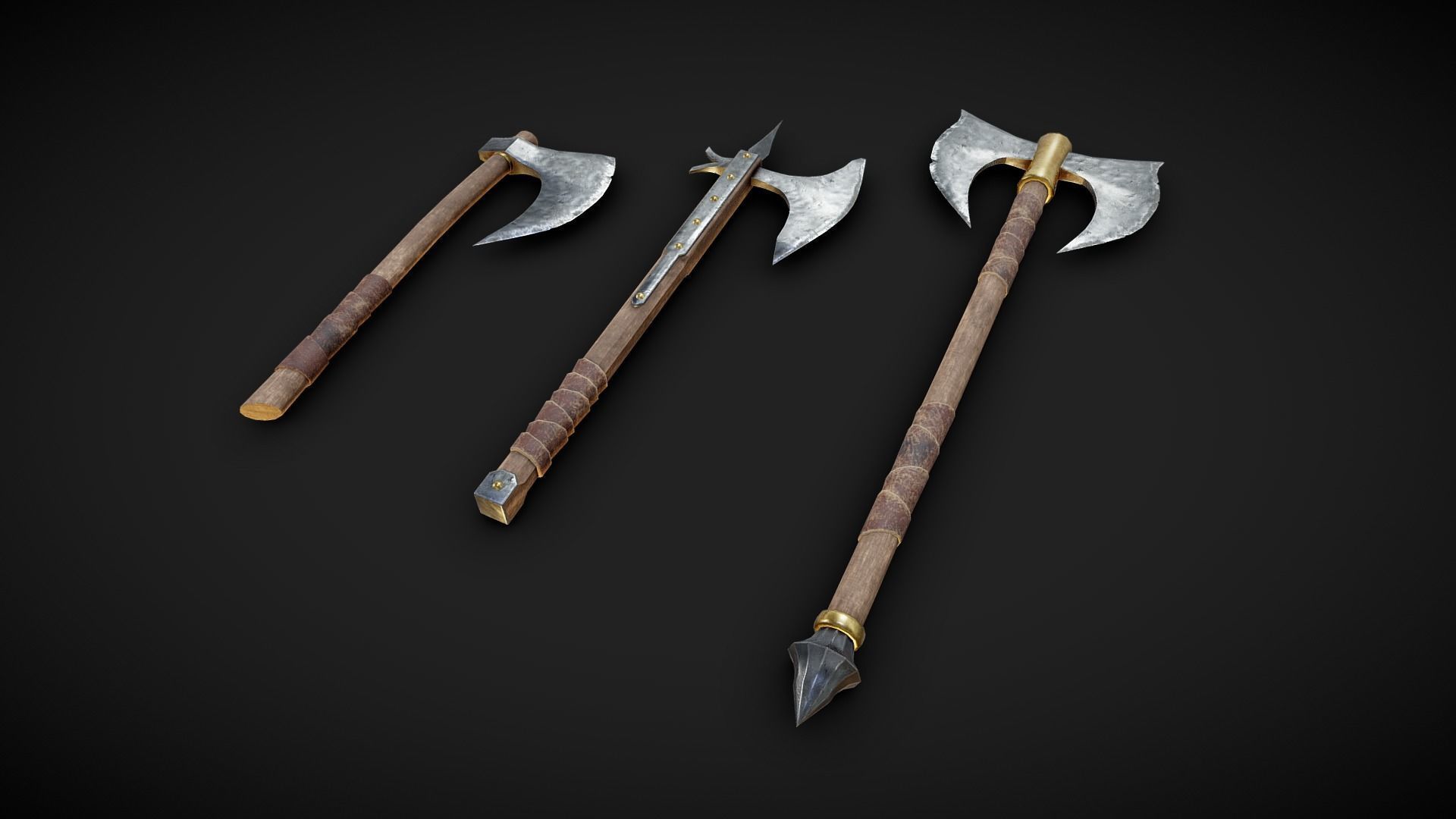 Medieval weapons collection Low-poly 3D model_20