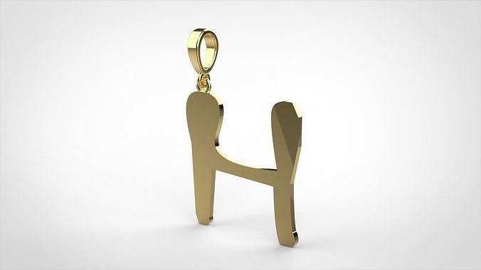 pendant alphapet zaiedsloppy H medium  3D print model