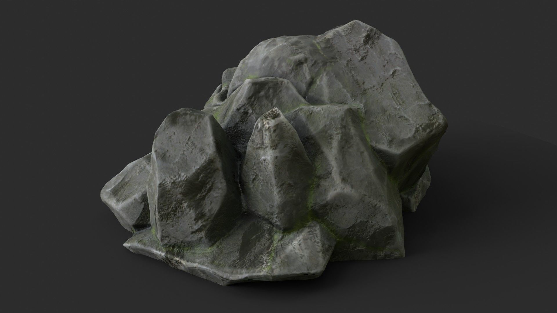 Rock Skull 1005 - Grey Jagged Stone Low-poly 3D model_5