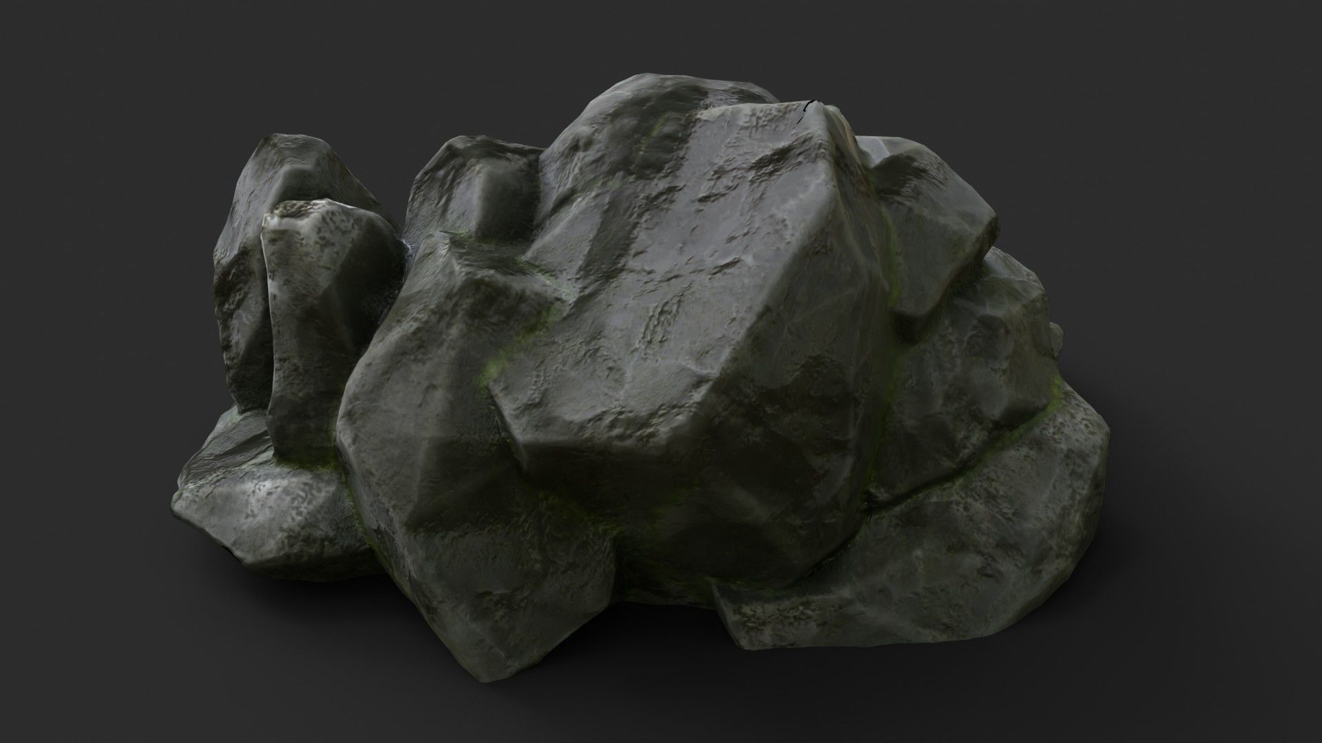 Rock Skull 1005 - Grey Jagged Stone Low-poly 3D model_4
