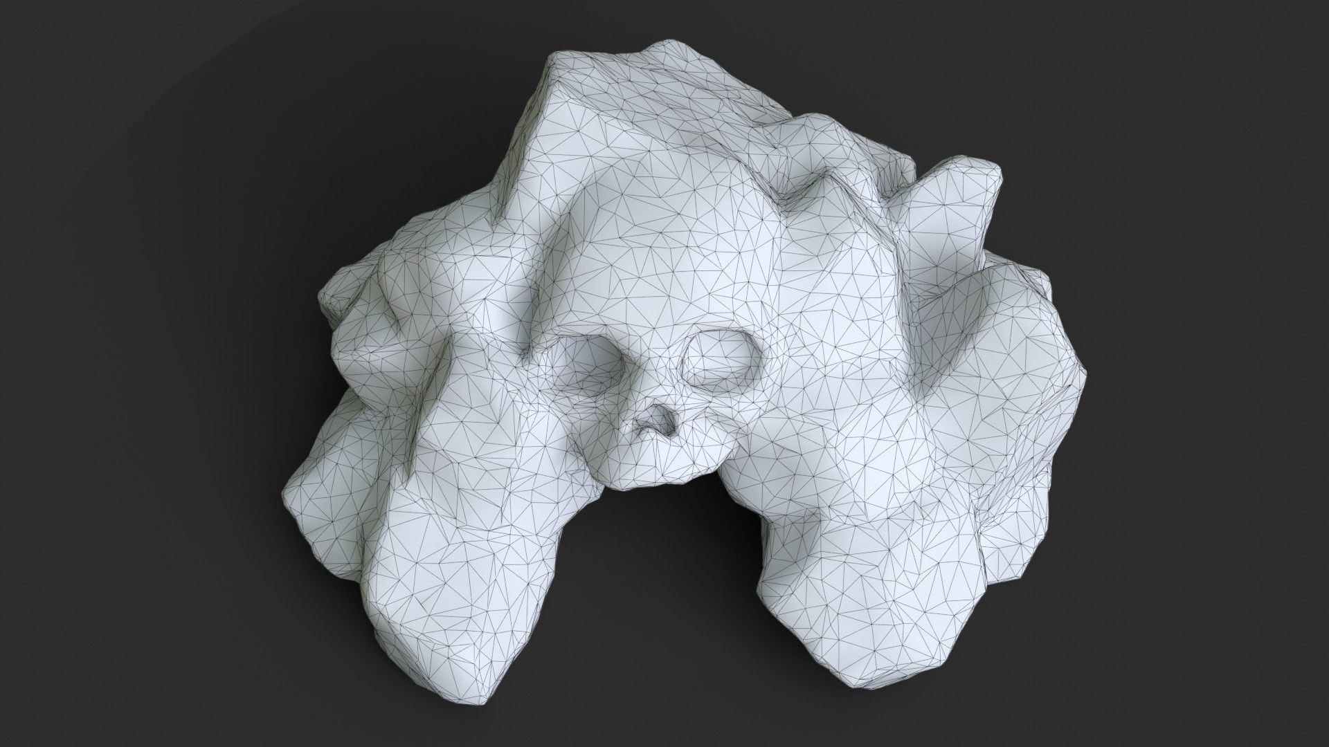 Rock Skull 1005 - Grey Jagged Stone Low-poly 3D model_14
