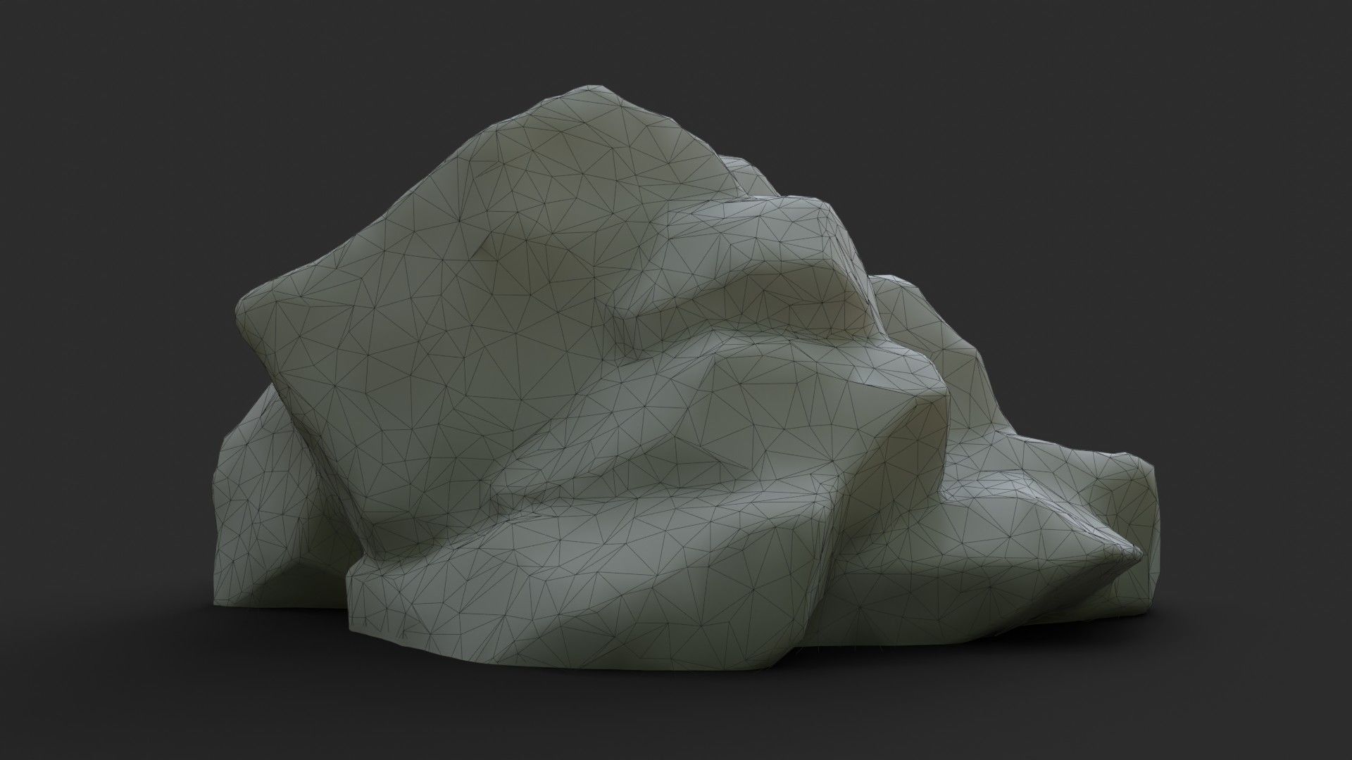 Rock Skull 1005 - Grey Jagged Stone Low-poly 3D model_10