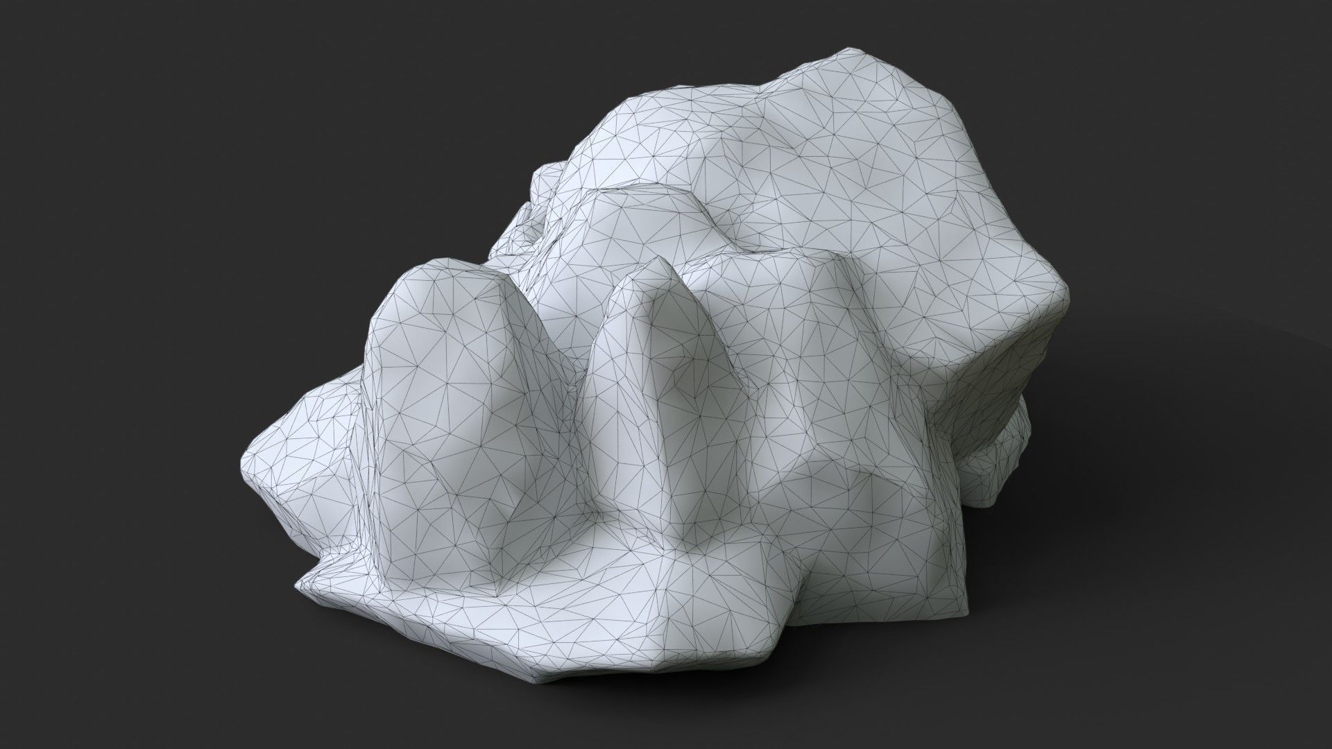 Rock Skull 1005 - Grey Jagged Stone Low-poly 3D model_12