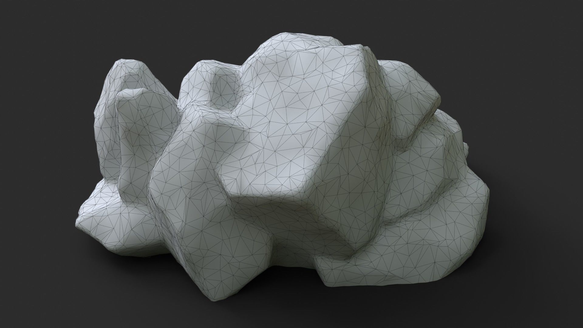 Rock Skull 1005 - Grey Jagged Stone Low-poly 3D model_11