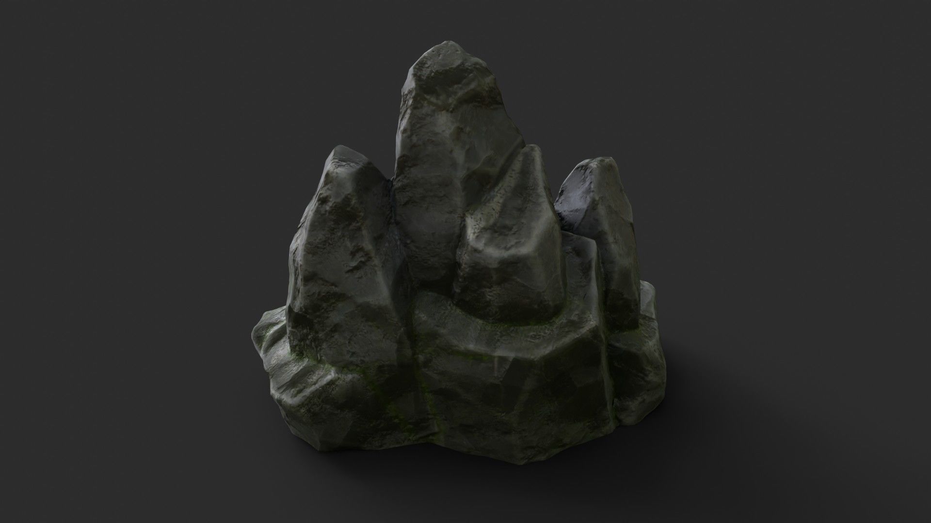 Rock Skull 1002 - Grey Jagged Stone Low-poly 3D model_4