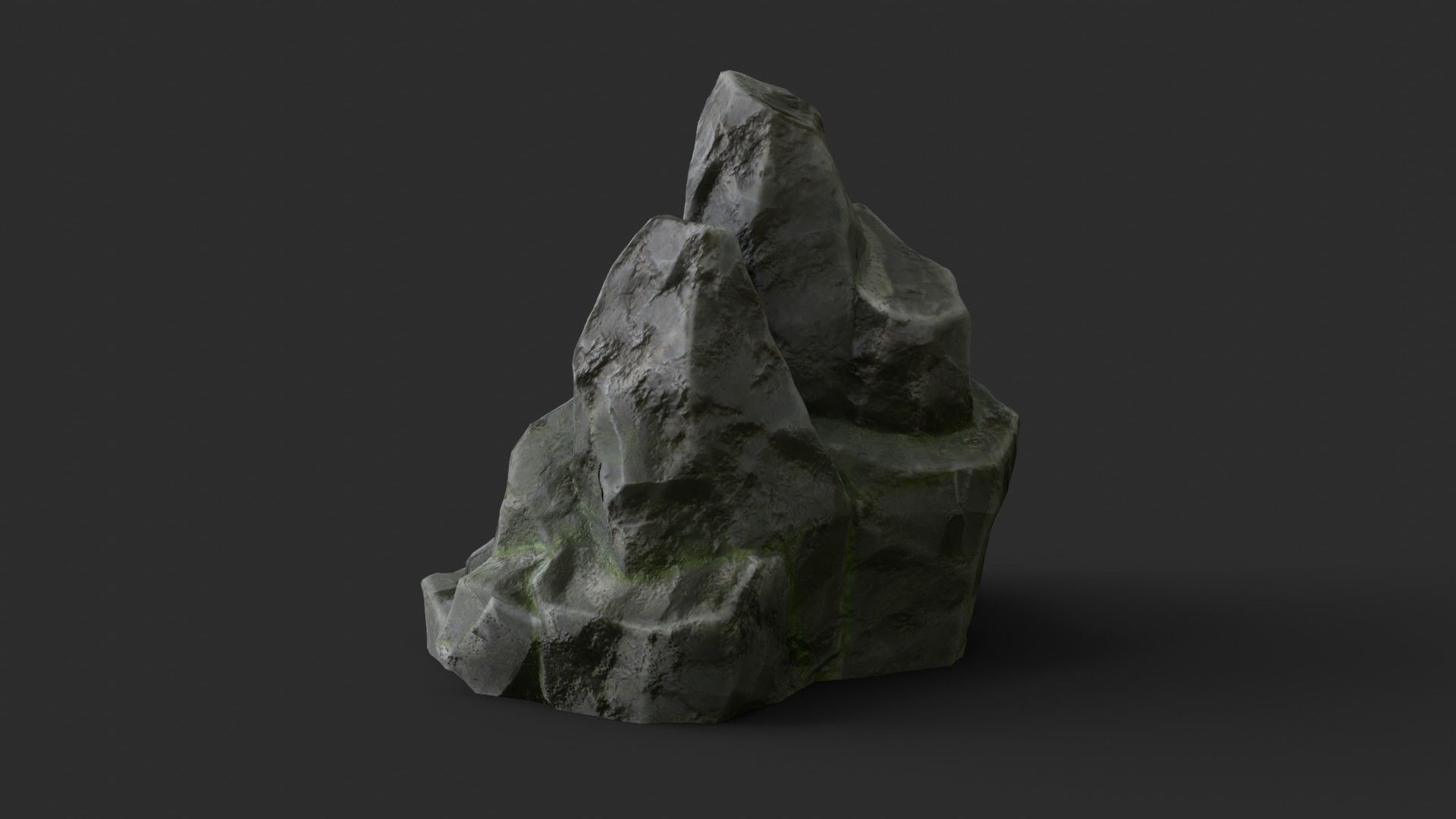 Rock Skull 1002 - Grey Jagged Stone Low-poly 3D model_5