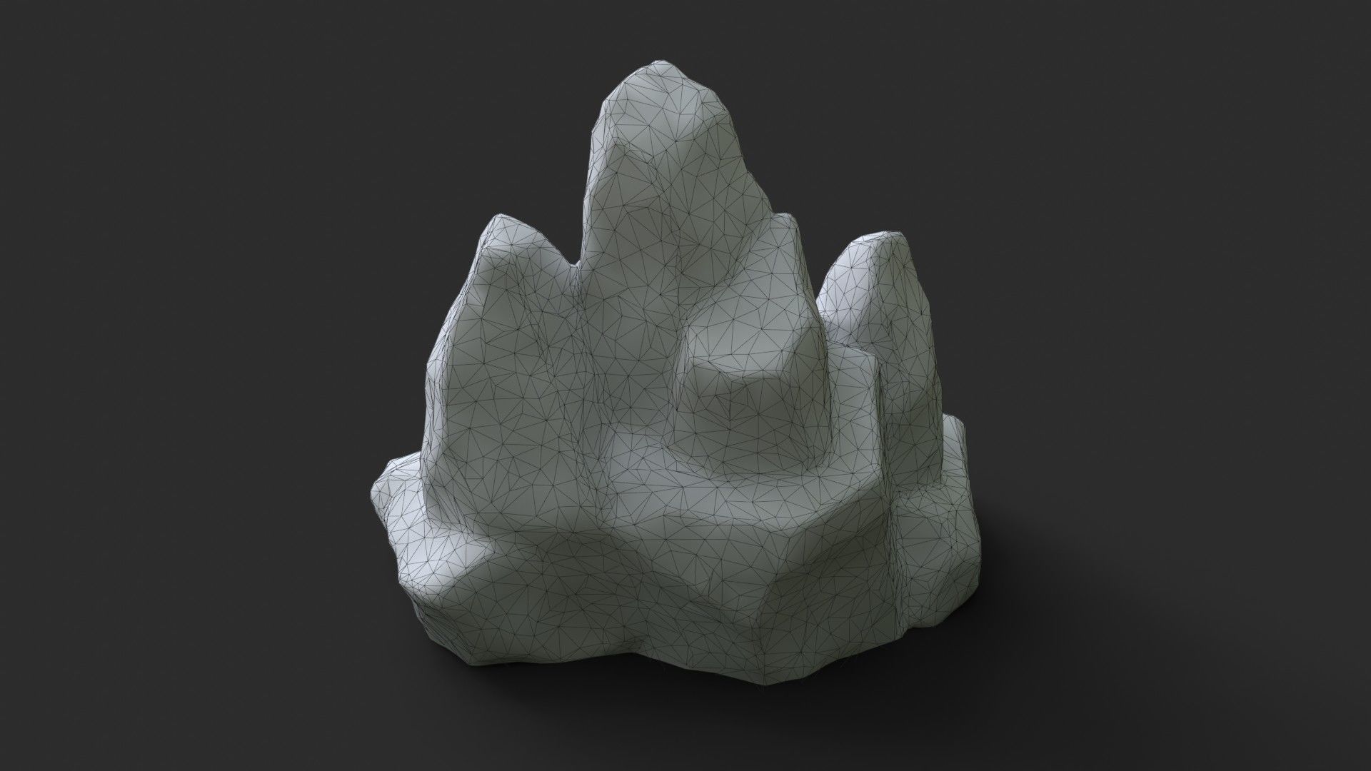 Rock Skull 1002 - Grey Jagged Stone Low-poly 3D model_11