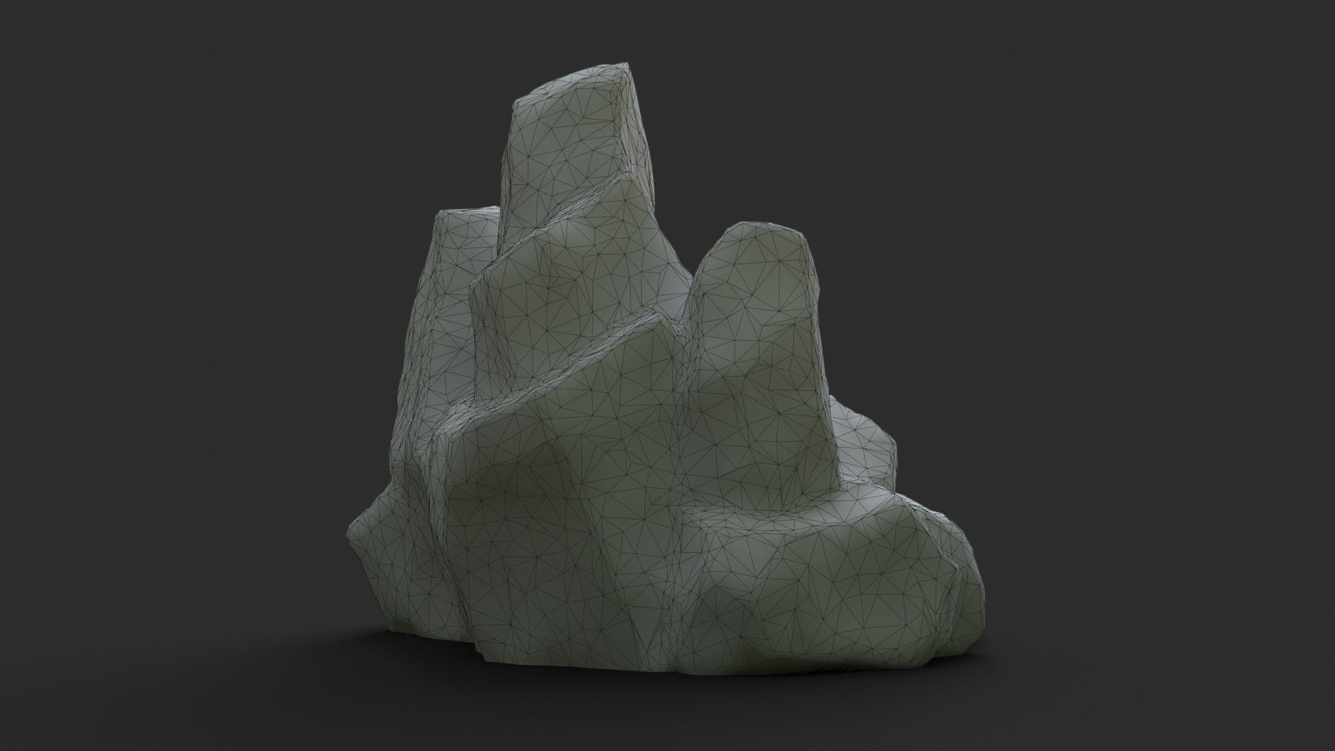 Rock Skull 1002 - Grey Jagged Stone Low-poly 3D model_10